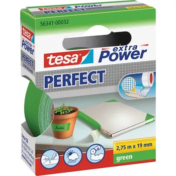 tesa Opravná páska Extra Power Perfect, textilní, odolná, zelená, 2,75m x 19mm