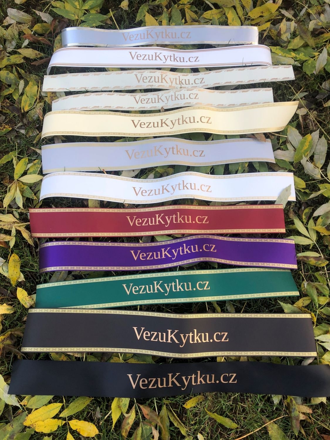 Potisk smuteční stuhy Malá smuteční stuha do šíře 50mm - rozvoz Praha