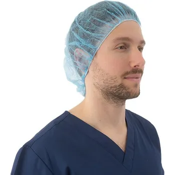 Jednorázová čepice Čepice z netkané textilie, BARET, 100 ks, modrá Velikost: L (53 cm)