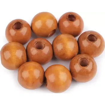 Korálek Dřevěný korálek Ø22-25 mm Koňakově hnědý (Dřevěný korálek Koňakově hnědý)