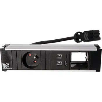 BACHMANN Systém CONI, box pro 3 moduly, 1x zásuvka CZ + zdroj 22W (USB A+C), 1x volné (912.1677) - 19.07.0121