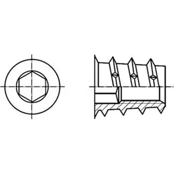 Matice Matice M10 x 25 mm závrtná kuželová s límcem a vnitřním šestihranem typ D, povrch zinek bílý, (100 ks)