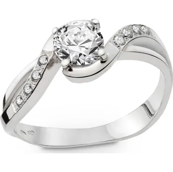 Prsten Zásnubní prsten z bílého zlata se zirkony 279.99 Velikost: 54