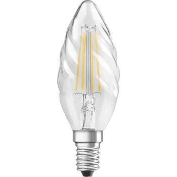 Lampička OSRAM LED žárovka-svíčka E14 4W 827 čirá kroucená