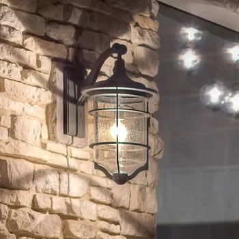 Venkovní osvětlení KICHLER Klecová nástěnná lucerna Royal Marine 46,2 cm antická černá, čirá 1 x 60 W - Doprava zdarma