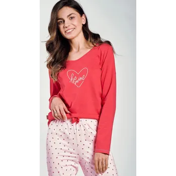 Dámské pyžamo Červené pyžamo s pusinkami Taro Amalia 3235 dł/r S-XL Velikost: L