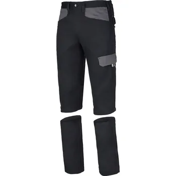 montérky Primo pracovní kalhoty do pasu 2v1 - odepínací nohavice, bavlněné odlehčené, černo-šedé 38