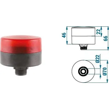 Maják Mini LED maják 70 mm se závitem M22 TERMSB040