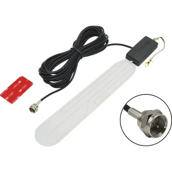 Autoanténa TV anténa na sklo - čirá, fantomové napájení 12V, konektor F<br />Výrobce: Calearo - 7137126