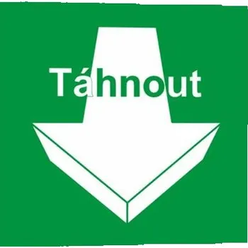 Značení Traiva s.r.o. Táhnout Verze: Samolepka 100 x 100 mm tl. 0.1 mm - fotoluminiscenční, červená - Kód: 00192