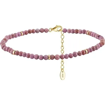 Náramek Stříbrný náramek na kotník s přírodními ametysty21-26 cm SVLB0429XK1GF24