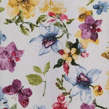 Látka režná orchidej lila na bílé, š. 140 cm EU