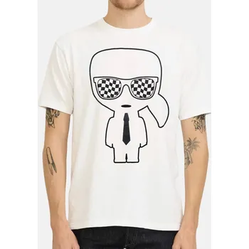 Pánské tričko Pánské bílé triko Karl Lagerfeld - Velikost L, Barva Bílá 55945 755040