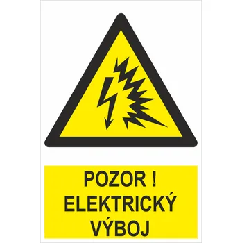 POZOR! Elektrický výboj ISO 7010 samolepící PVC fólie 150 x 100 mm