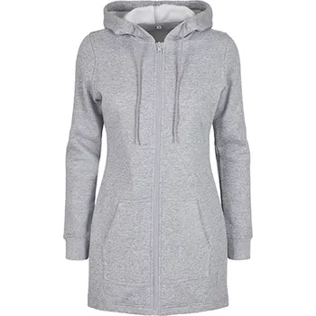 Dámská mikina Build Your Brand Dámská prodloužená mikina Built your Brand Parka Šedý melír XL
