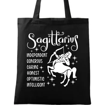Bavlněná taška Horoskop Střelec Sagittarius (Barva: Černá)