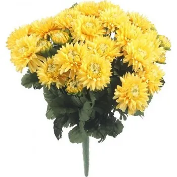 umělá květina Kytice minichyrizantém 39 cm, žlutá