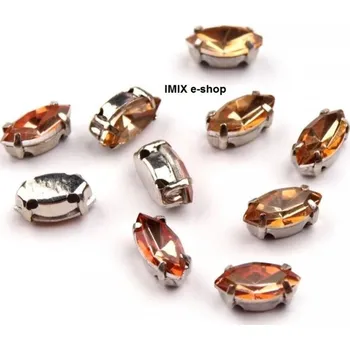 Korálek Skleněný broušený kámen v pouzdře OVÁL Zlatá