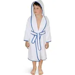 Dětský župan s kapucí pro kluky 3-5 let Froté bílá/modrá