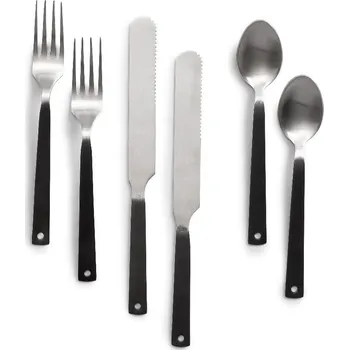 Outdoor vaření Kempingové příbory Barebones | 2x vidlička | 2x lžíce | 2x nůž Barva: Stříbrná