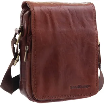 Pánská kožená taška přes rameno Sendi Design B-708 koňakově hnědá