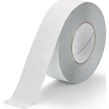 Výstražná páska Bílá korundová protiskluzová páska FLOMA Standard - 18,3 m x 5 cm a tloušťka 0,7 mm (80081044) FLOMAT