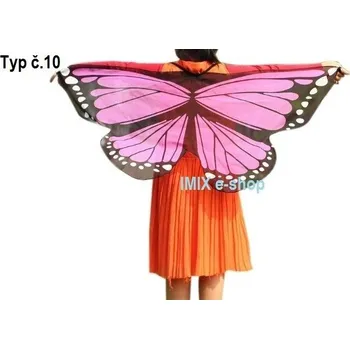 Karnevalová maska Dětská motýlí křídla šifónová krátká Typ č.10