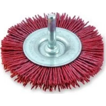 Drátěný kartáč Osborn 7802600491 - Kartáč kotoučový z abrazivního nylonu pr. 75 mm, šíře 10 mm,stopka pr. 6mm, zrnitost 80 (červený)