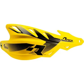 Řídítka RACETECH (RTECH) RAPTOR CHRÁNIČE RUKOU ŽLUTÉ (S ÚCHYTY NA ŘÍDÍTKA 22,2 MM A 28,6 MM)