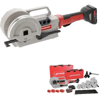 Rothenberger Robend 4000 E AMP 15-18-22-28 mm, Aku ohýbačka trubek 1000004191 + aku 4,0 Ah, nabíječka (Rothenberger 1000004191 Akumulátorová ohýbačka trubek ROBEND 4000 E sada s akumulátorem 4 Ah AMP Share, nabíječkou, segmenty 15-18-22-28 mm, kufr)