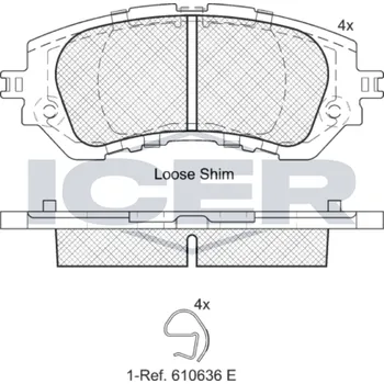 Brzdová destička Sada brzdových destiček, kotoučová brzda ICER 182180