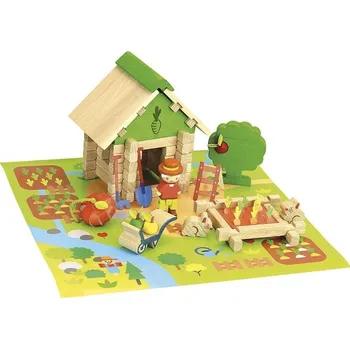 ostatní stavebnice Jeujura Dřevěná stavebnice 50 dílů Zahrádkářství