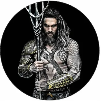 Přisada na vaření a pečení Jedlý papír Aquaman na černém pozadí 19,5 cm