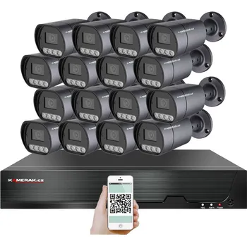 Mikrofon PoE IP 16 kamerový set XM-1610B 4MPx, mikrofon, CZ menu