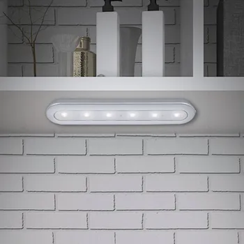Lampička Briloner LED push light Row, na baterie, 6 500 K, 30 cm stříbrná LED 1,5 W celkem - Doprava zdarma
