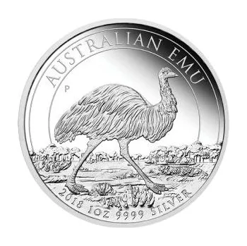 1 unce stříbrná mince Austrálie Emu 2018 - leštěná deska