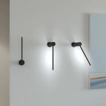 Lampička Martinelli Luce Mosca LED nástěnné světlo černá - Ø nástěnný držák 6,5 cm LED 3 W celkem - Doprava zdarma