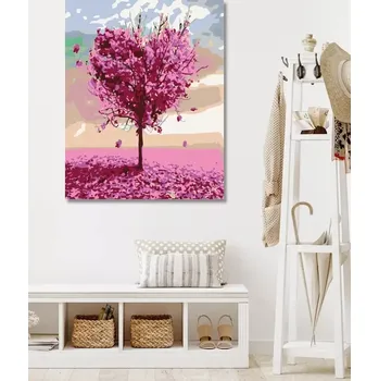 Diamantové malování Sada na diamantové malování - růžový srdcový strom