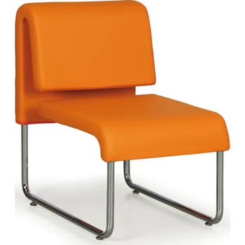 Sedací souprava B2B Partner Kožené křeslo do čekáren, Sofa PUBLIC, oranžová