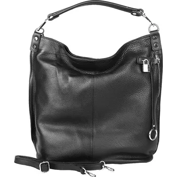 Kabelka Značková kožená černá kabelka na rameno i crossbody Gianni Conti 706