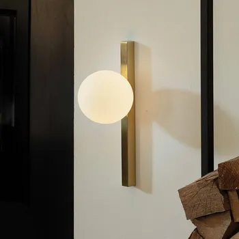 Lampička Ideallux Ideal Lux nástěnné svítidlo Binomio mosazné barvy s 1 světlem z kovového - Ø stínidla 12 cm mosaz, opál 1 x 3,4 W LED - Doprava zdarma