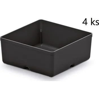 Úložný box Sada 4 plastových boxů na nářadí UNITE BOX 110x110x112 černé