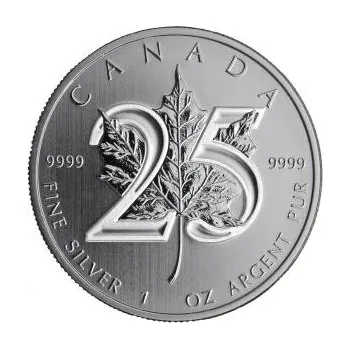 1 unce stříbrná mince Javorový list 2013 - Jubiläumsausgabe 25 Jahre