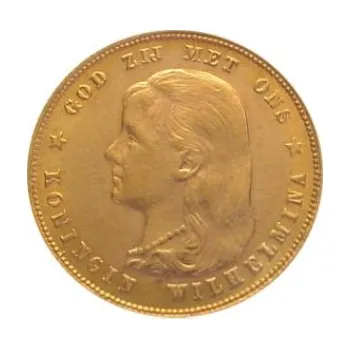 10 Gulden zlatá mince Wilhelmina Jugendportrait 1897