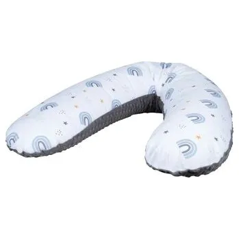 BUBABA Kojící polštář Duha 170x35cm šedý