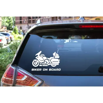 Samolepicí dekorace na vozidlo Samolepka Biker on board v.4 - více velikostí a barev