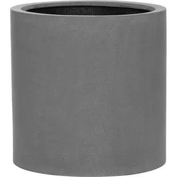 Květináč Pottery Pots Venkovní květináč kulatý Max M, Grey (barva šedá), kolekce Natural, kompozit Fiberstone, průměr 43 cm x v 43 cm, objem cca 62 l