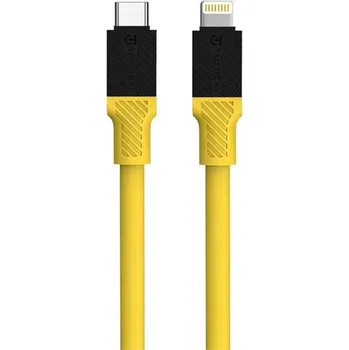 Datový kabel Nabíjecí a datový kabel Tactical Fat Man USB-C/Lightning 1m žlutý