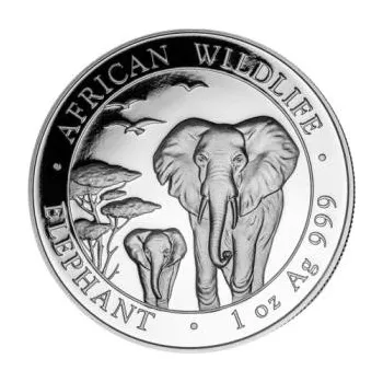 1 unce stříbrná mince Somálsko slon 2015