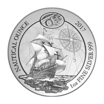 1 unce stříbrná mince Rwanda Nautical Serie - Santa Maria 2017
